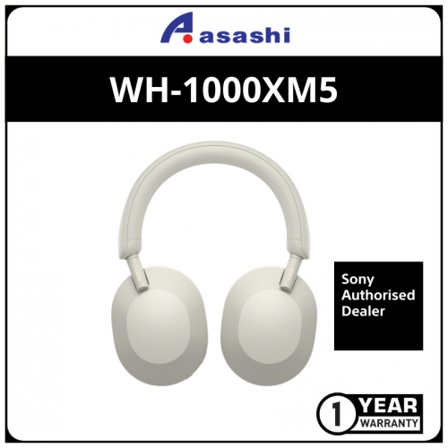 Sony WH-1000XM5-Silver Wireless Noise-Canceling Headphone (1 yrs Limited Hardware Warranty)