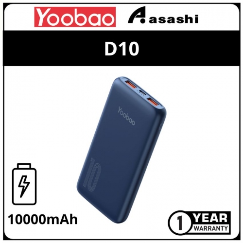 Yoobao D10-BL 10000mah Power Bank (1 yrs Limited Hardware Warranty)