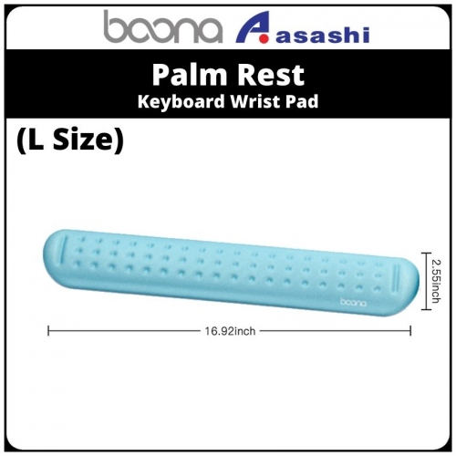 BAONA (L Size) Palm Rest Memory Foam Micro Fiber Massage Hole Keyboard Wrist Pad - Blue