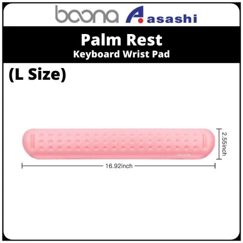BAONA (L Size) Palm Rest Memory Foam Micro Fiber Massage Hole Keyboard Wrist Pad - Pink