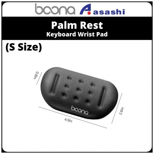 BAONA (S Size) Palm Rest Memory Foam Micro Fiber Massage Hole Keyboard Wrist Pad - Black