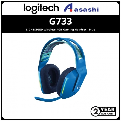 Logitech G733 LIGHTSPEED Wireless RGB Gaming Headset - Blue 2.4GHZ (981-000893)