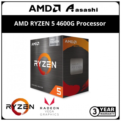 AMD RYZEN 5 4600G Processor (11MB Cache, 6C12T, up to 4.2Ghz, Wraith Stealth Cooler) AM4