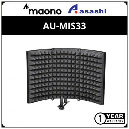 Maono AU-MIS33 3 Panel Microphone Shield for Panel Sound Absorbing Vocal Recording 
Dimention: 33*21*4.5CMFoam Thickness: 4CM