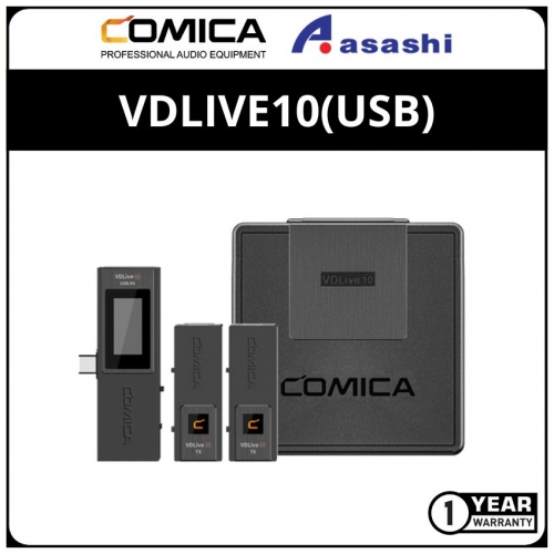 Comica Audio VDLive10(USB) - Black Ultracompact 2-Person Digital Wireless Microphone System for Cameras & USB Type-C Devices (2.4 GHz)