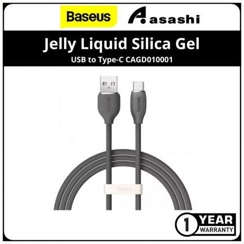 Baseus CAGD010001 Jelly Liquid Silica Gel Fast Charging Data Cable USB to Type-C 100W 1.2m Black (CAGD010001)