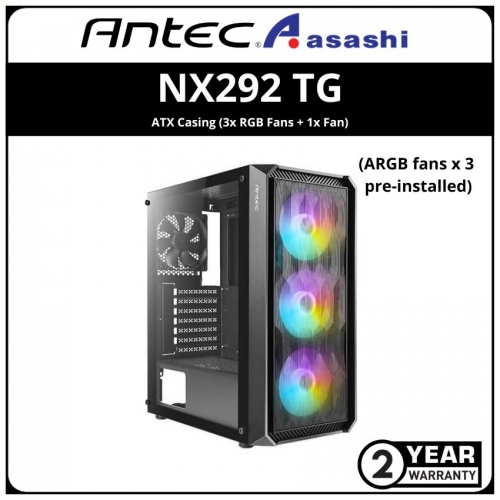 ANTEC NX292 TG ATX Casing (3x RGB Fans + 1x Fan)