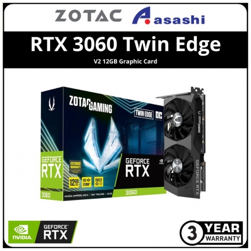 ZOTAC GAMING GeForce RTX 3060 Twin Edge 12GB Graphic Card (ZT-A30600E-10M)
