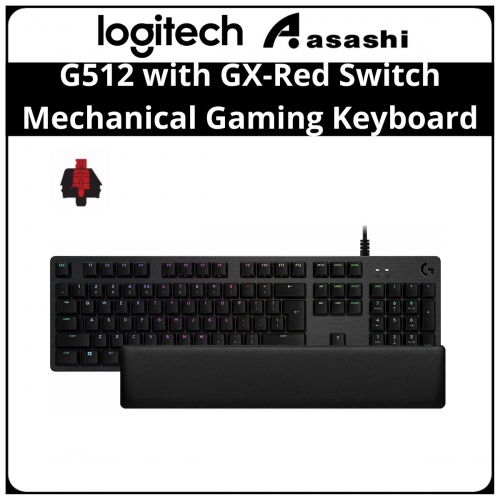 FOC PALM REST - Logitech G512 LIGHTSYNC RGB Mechanical Gaming Keyboard - GX Red Linear 920-009372
