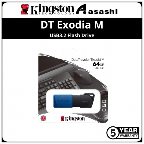 Kingston DT Exodia M 64GB USB3.2 Flash Drive (5 years manufacturer warranty)