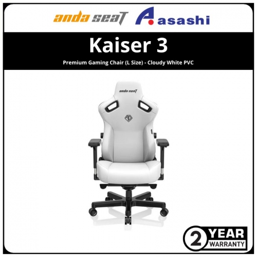 ANDA SEAT Kaiser 3 Premium Gaming Chair (L Size) - Cloudy White PVC