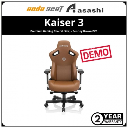 DEMO - ANDA SEAT Kaiser 3 Premium Gaming Chair (L Size) - Bentley Brown PVC