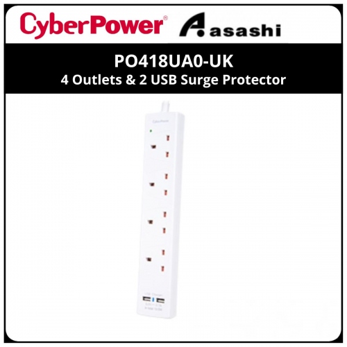 CyberPower P0418UA0-UK 4 Outlets & 2 USB Surge Protector