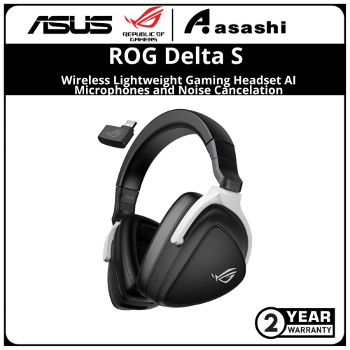 ASUS ROG Delta S Wireless Lightweight Gaming Headset AI Microphones and Noise Cancelation for PC, Mac, PlayStation5, Nintendo 2Y