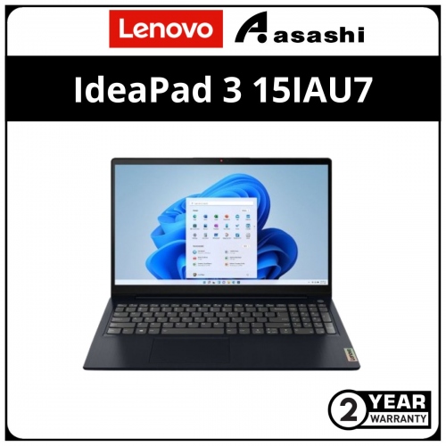 Lenovo IdeaPad 3 15IAU7 Notebook-82RK004EMJ-(Intel Core i3-1215U/8GB DDR4 OB(1 Extra Slot)/256GB SSD NVME/Intel UHD Graphic/15.6