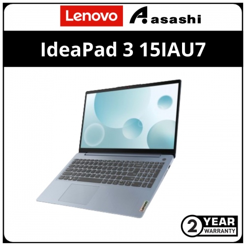 Lenovo IdeaPad 3 15IAU7 Notebook-82RK004GMJ-(Intel Core i3-1215U/8GB DDR4 OB(1 Extra Slot)/256GB SSD NVME/Intel UHD Graphic/15.6