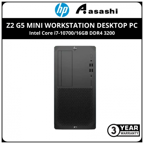 HP Z2 G5 Mini Workstation Desktop PC-665D5PA-(Intel Core i7-10700/16GB DDR4 3200/Nvidia T600 4GB Graphics/256GB+1TB 7200RPM HDD/Slim DVDRW/HP KB&Mouse/Win 11 Pro/3 Yrs Warranty)