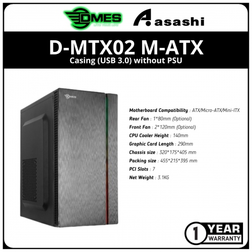 DMES D-MTX02 M-ATX Casing (USB 3.0) without PSU