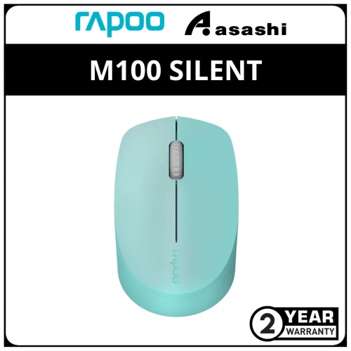 Rapoo M100 Silent (Green) Multi-Mode Wireless Bluetooth 3.0/ 4.0/ wireless 2.4GHz Mouse - 2Y