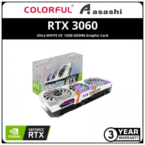COLORFUL iGame GeForce RTX 3060 Ultra WHITE OC 12GB GDDR6 Graphic Card