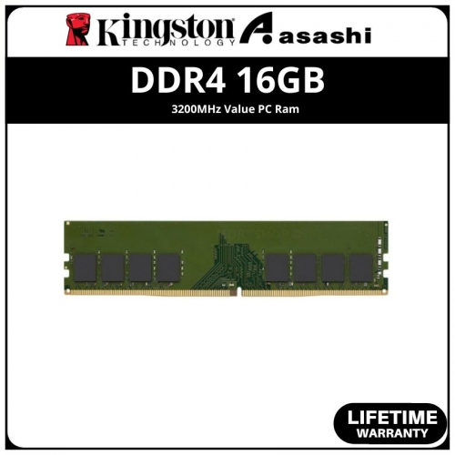 Kingston DDR4 16GB 3200MHz Value PC Ram - KVR32N22S8/16