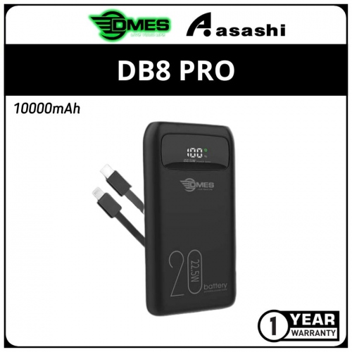 DMES DB8 PRO 22.5W 20000mAh Type-C In/output LED Display Power Bank - 1Y