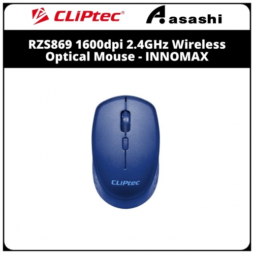 Cliptec RZS869 (Blue) 1600dpi 2.4GHz Wireless Optical Mouse - INNOMAX