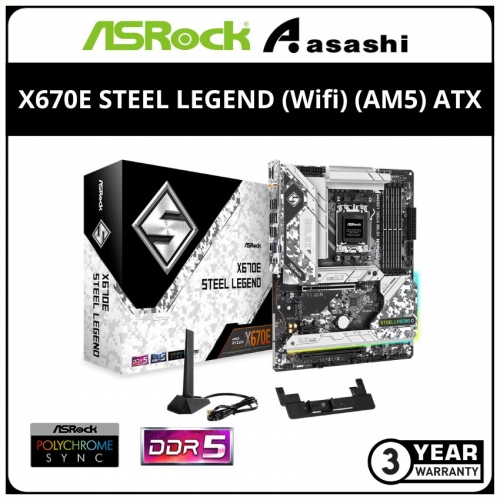 ASRock X670E STEEL LEGEND (Wifi) (AM5) ATX Motherboard