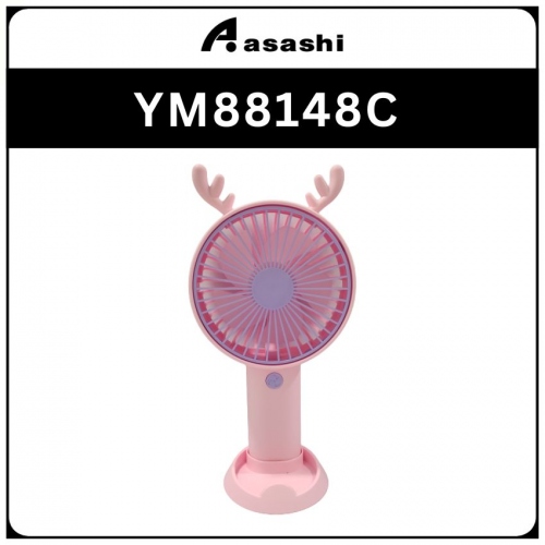 YM88148C USB Handle Mini Fan -Pink (1 Month Warranty)