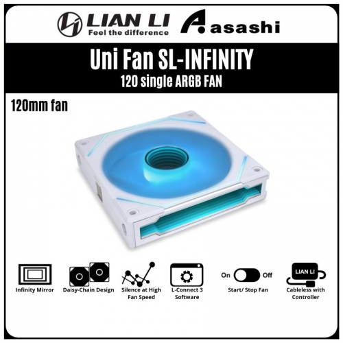 LIAN LI Uni Fan SL-INFINITY 120 Single ARGB FAN - White