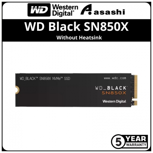 WD Black SN850X 1TB M.2 2280 PCIE Gen4 X4 NVMe SSD - WDS100T2X0E (Up to 7300MB/s Read Speed & 6300MB/s Write Speed)