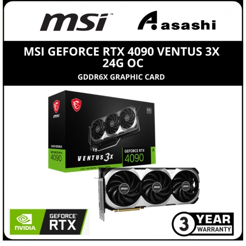 MSI GeForce RTX 4090 VENTUS 3X 24G OC GDDR6X Graphic Card