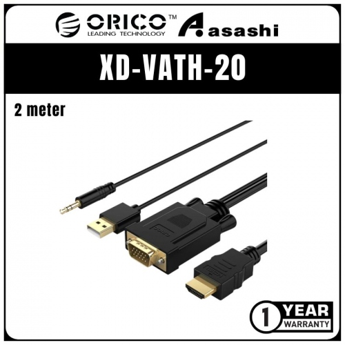 ORICO XD-VATH-20 VGA to HDMI Adapter Cable with Audio - 2M