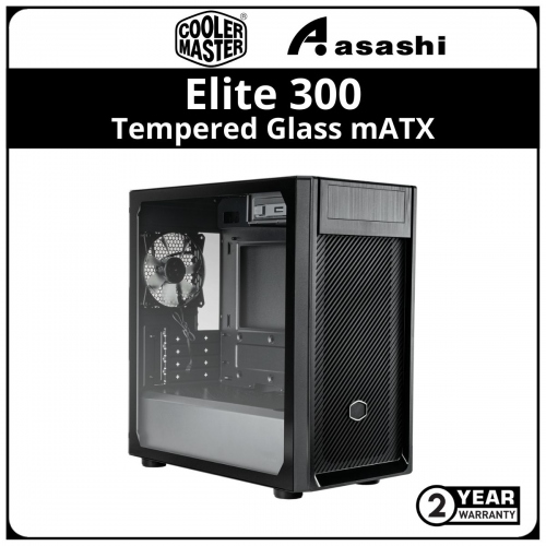 Cooler Master Elite 300 TG mATX Casing w/ ODD (1 x Fan)