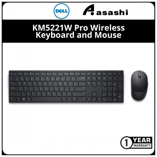 Dell KM5221W Pro Wireless Keyboard and Mouse - US English (580-AJNE)