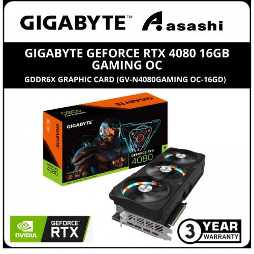 GIGABYTE GeForce RTX 4080 16GB GAMING OC GDDR6X Graphic Card (GV-N4080GAMING OC-16GD)