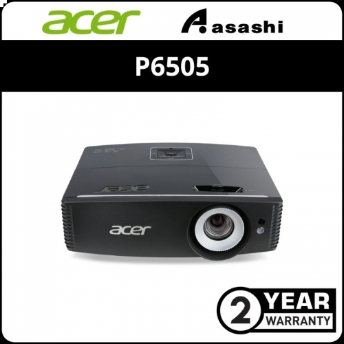 Acer P6505 FHD 5500 Lumens DLP Projector (VGA x2,RCA x1, S-video x1, HDMI/MHL x1, HDMI x2, LAN x1, Audio x1) Built in speaker 10W