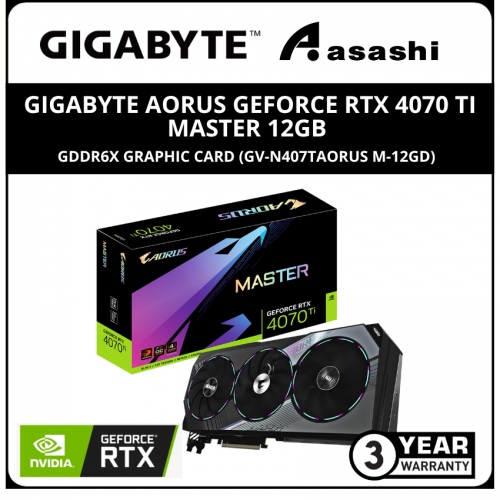 GIGABYTE AORUS GeForce RTX 4070 Ti MASTER 12GB GDDR6X Graphic Card (GV-N407TAORUS M-12GD)