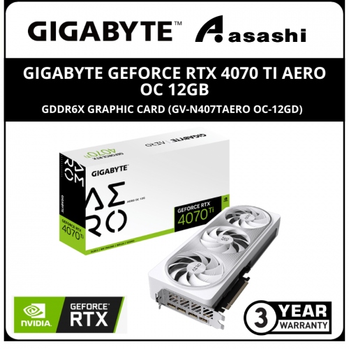 GIGABYTE GeForce RTX 4070 Ti AERO OC 12GB GDDR6X Graphic Card (GV-N407TAERO OC-12GD)