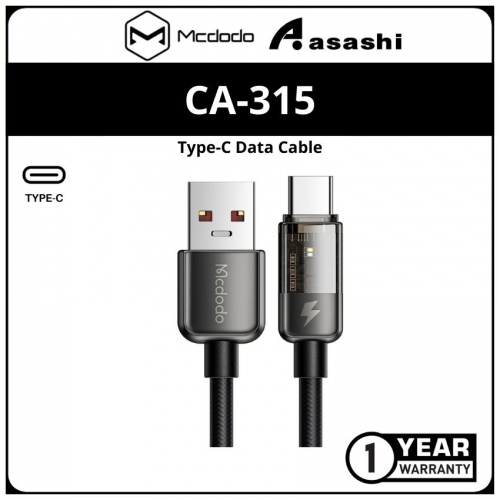 Mcdodo CA-3150 Auto Power Off 6A Type-C Super Charge Transparent Data Cable 1.2M