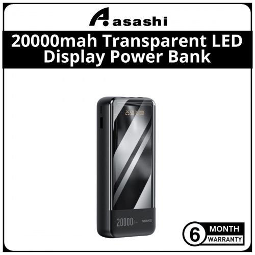 TRANYOO 20000mah Super V00C 5A PD Super Fast Charge LED Display Transparent F-F18 - 6M Warranty