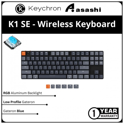 Keychron K1 SE Wireless RGB Aluminum Low Profile Mechanical Keyboard - Gateron Blue