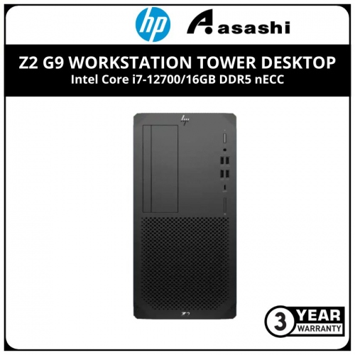 HP Z2 G9 Workstation Tower Desktop-6W9Z0PA-(Intel Core i7-12700/16GB DDR5 nECC/Nvidia T400 2GB Graphics/512GB SSD + 1TB 7200RPM HDD/DVDRW/HP KB&Mouse/Win11Pro DG Win10Pro/3Y Onsite Warranty)