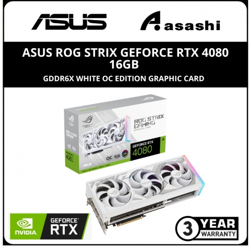 ASUS ROG Strix GeForce RTX 4080 16GB GDDR6X White OC Edition Graphic Card