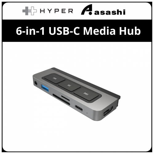 HyperDrive HD449-GL-50 6-In-1 USB-C Media Hub