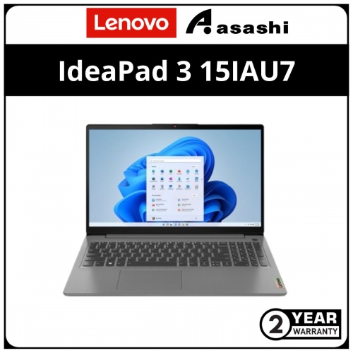 Lenovo IdeaPad 3 15IAU7 Notebook-82RK00FVMJ-(Intel Core i7-1255U/8GB DDR4 OB(1 Extra Slot)/512GB SSD NVME/Intel Iris Graphic/15.6