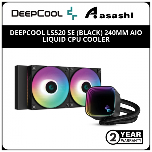 Deepcool LS520 SE (Black) 240mm AIO Liquid CPU Cooler - 5 Yrs Warranty