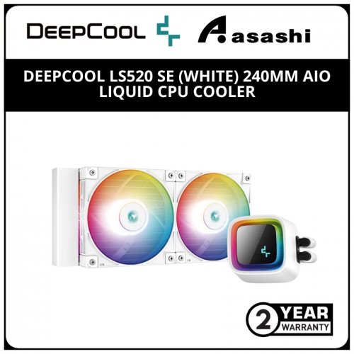 Deepcool LS520 SE (White) 240mm AIO Liquid CPU Cooler - 5 Yrs Warranty