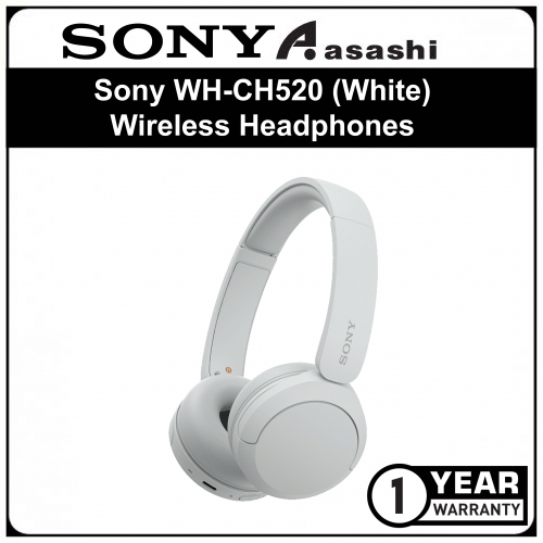 Sony WH-CH520 (White) Wireless Headphones (1 yrs Manufacturer Warranty)