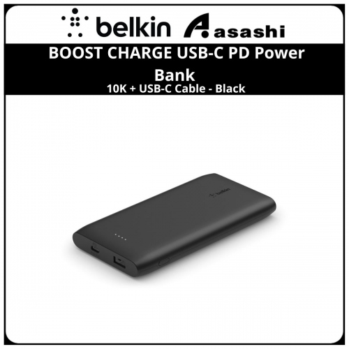 Belkin BOOST CHARGE USB-C PD Power Bank 10K + USB-C Cable - Black
